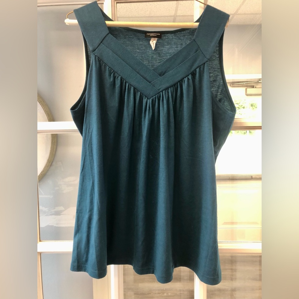 Terrific Teal Tank Top Tunic by Perception Woman, Size 2X!!